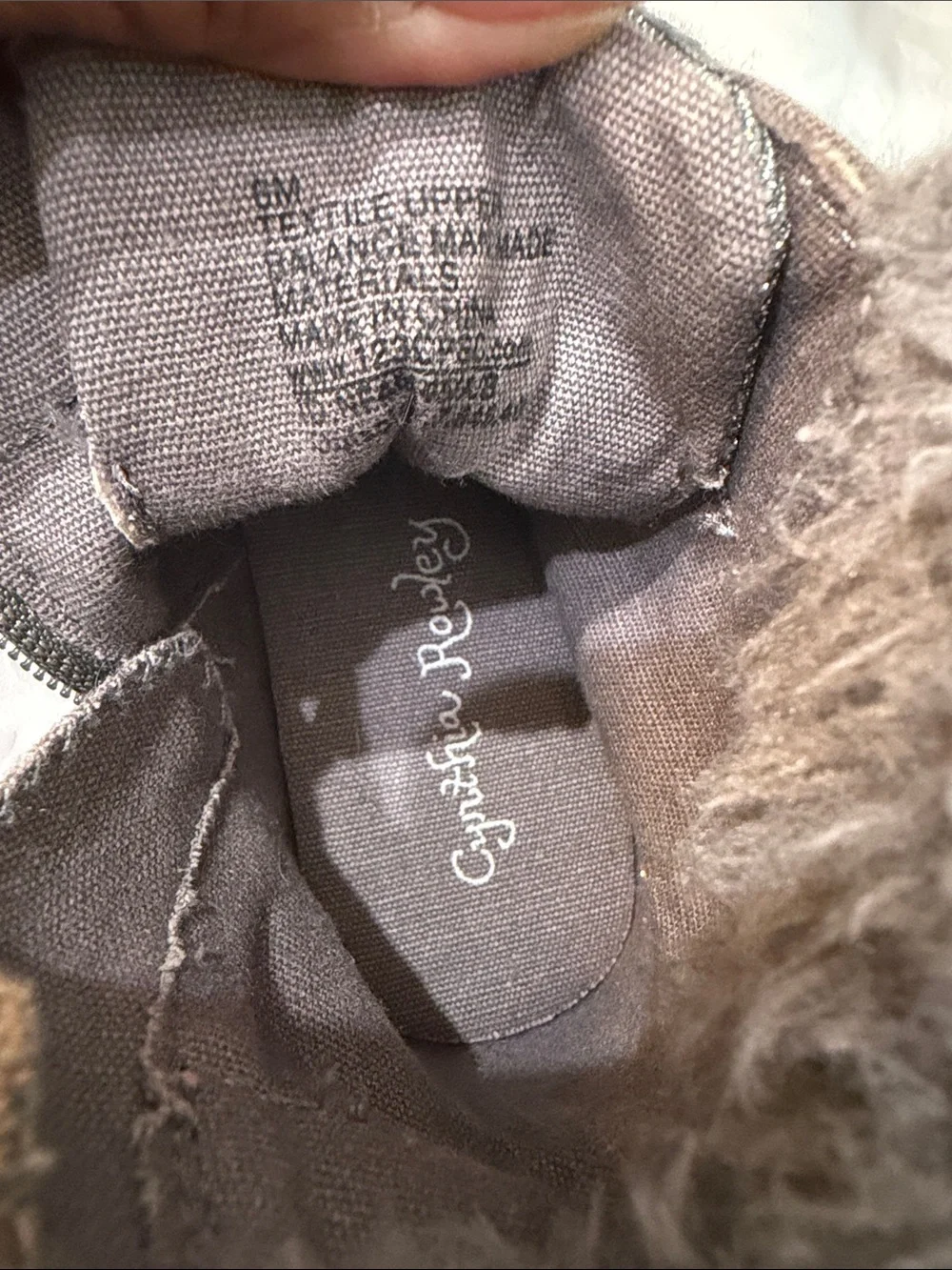 Cynthia Rowley Girls Gray Faux-Fur Lace-Up Boots